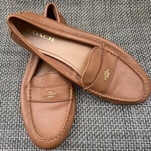 ~Ladies COACH mocha Odette Classic Signature Loafers Shoes Flats~ 10~NEW!~RARE!~